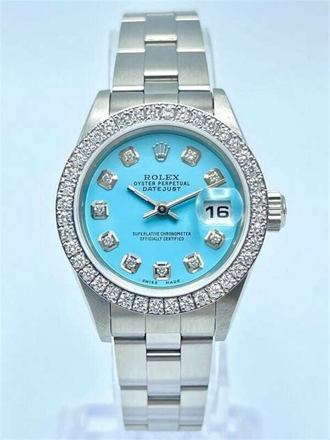 women's blue face rolex|rolex tiffany blue.